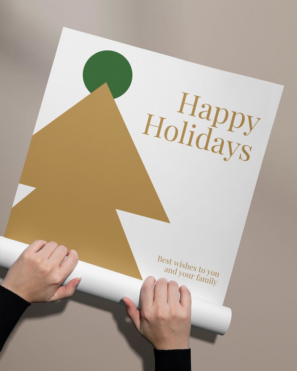 Poster editable mockup, festive design 