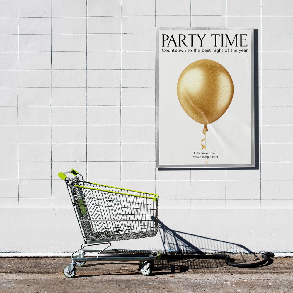 Supermarket sign editable mockup 