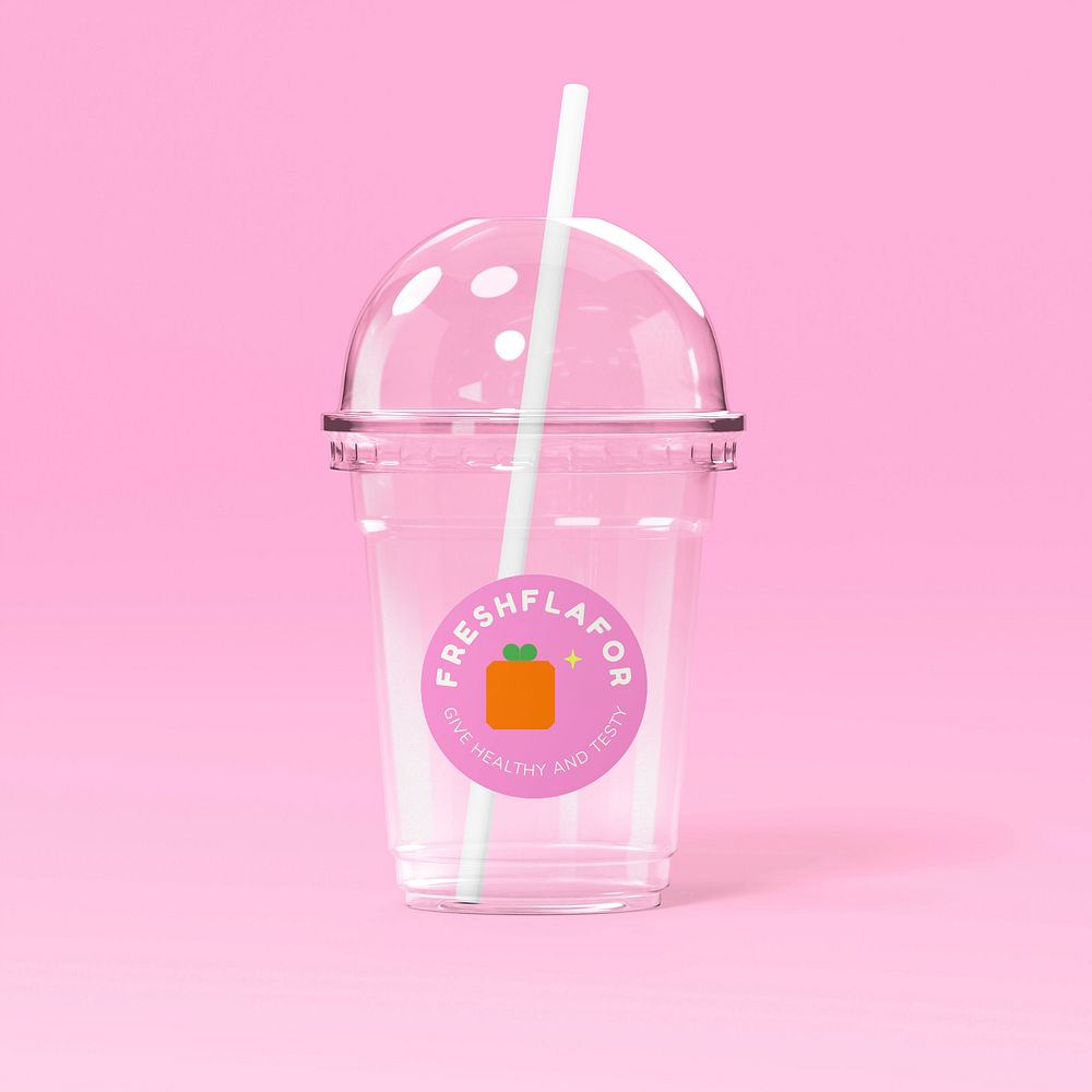 Plastic soda cup editable mockup 