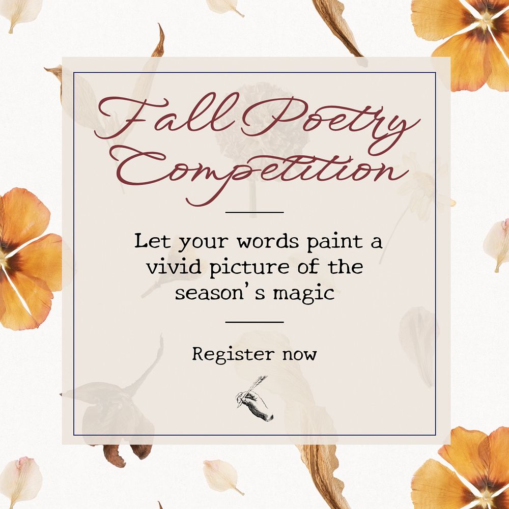 Fall poetry competition Instagram post template