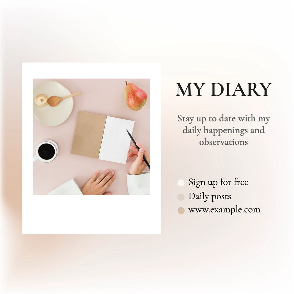 My diary Instagram post template