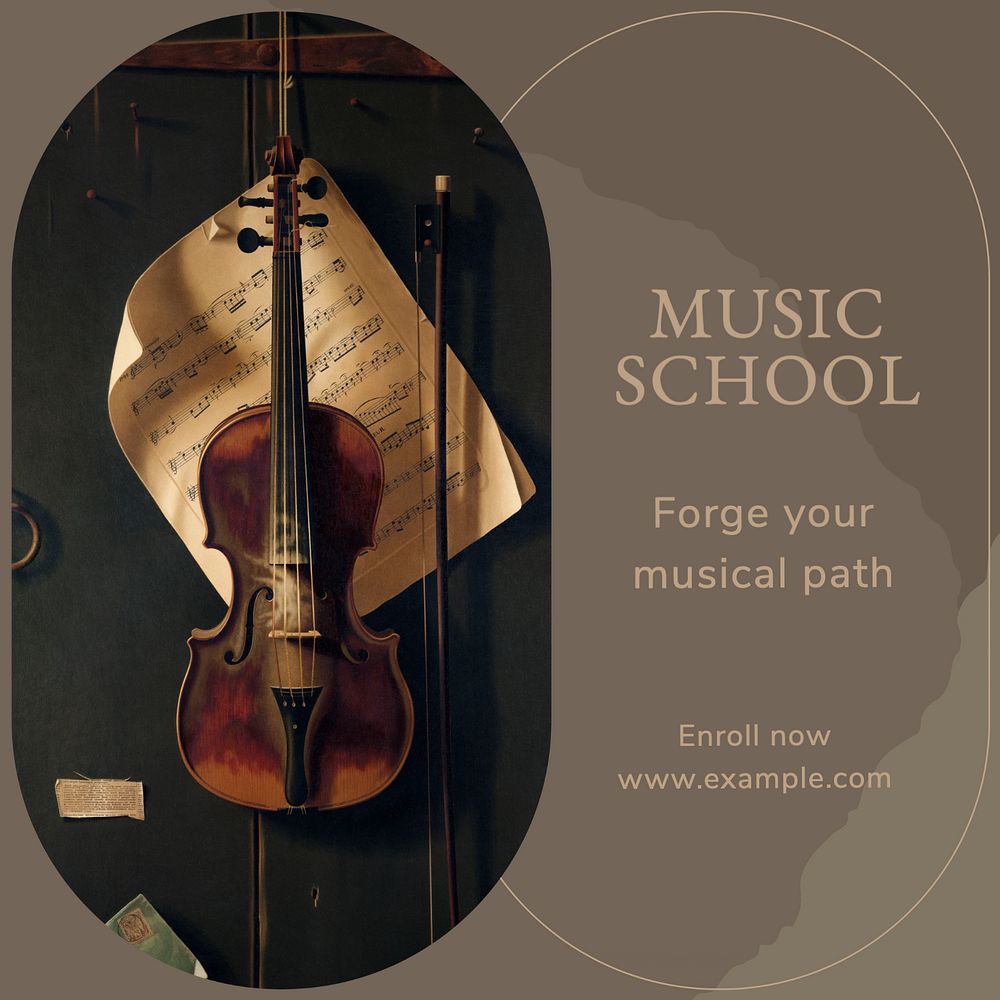 Music school Instagram post template