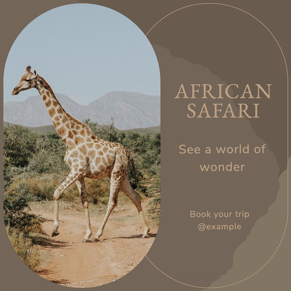 African safari Instagram post template