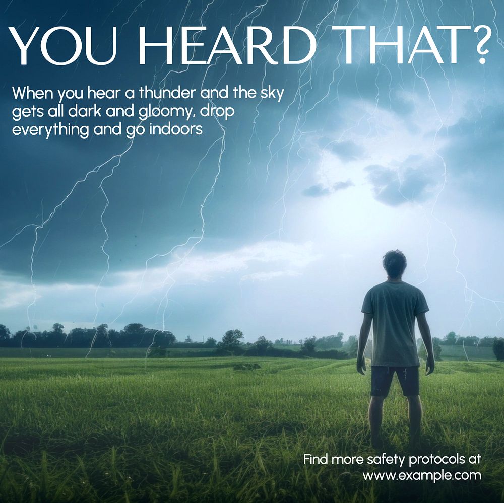 Thunderstorm safety Instagram post template