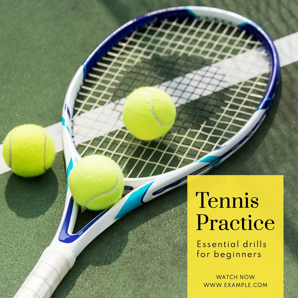 Tennis practice Instagram post template