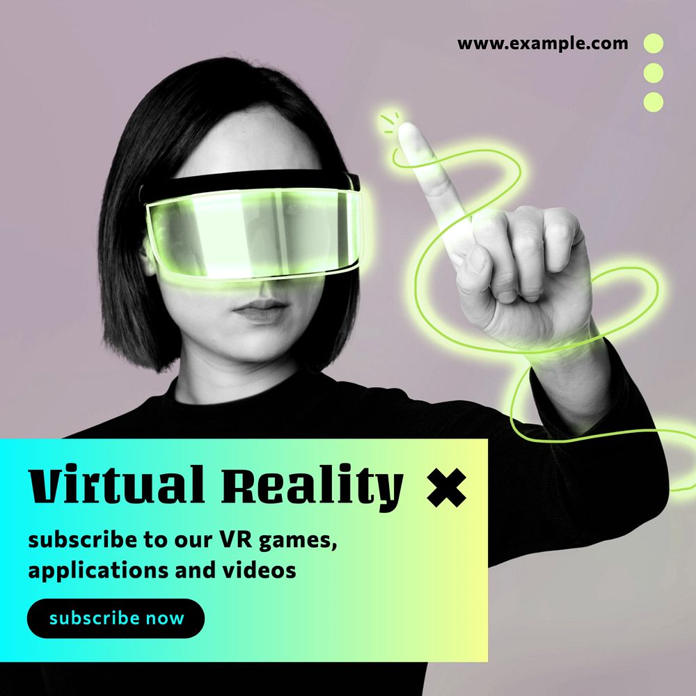 Virtual reality Instagram post template