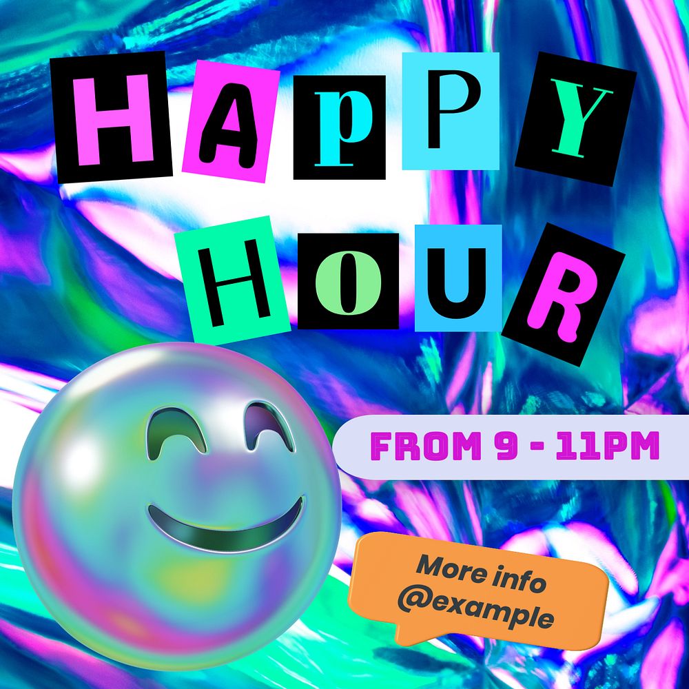 Happy hour Instagram post template