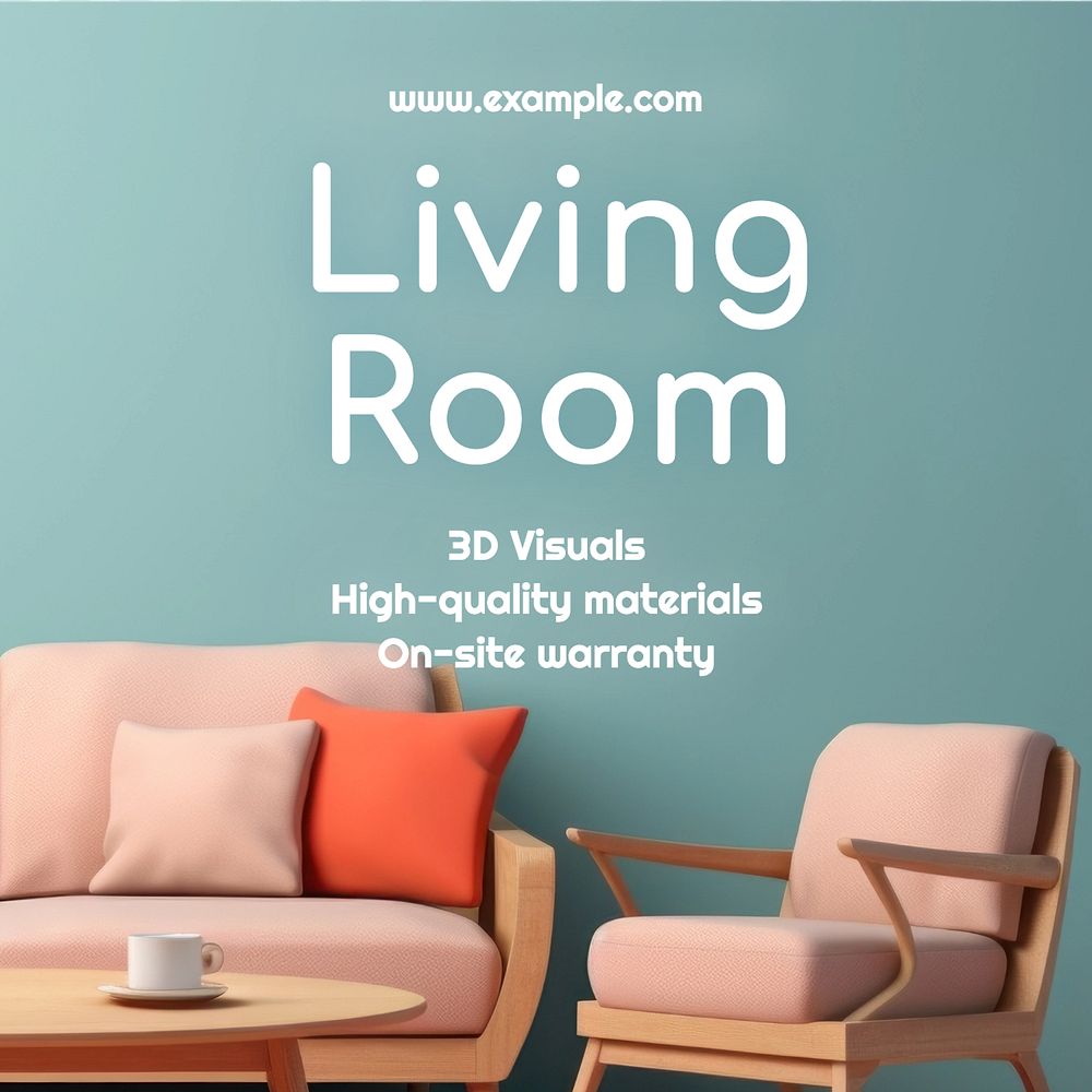 Living room Instagram post template