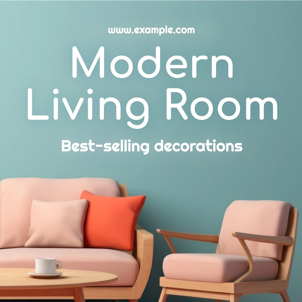 Modern living room Instagram post template