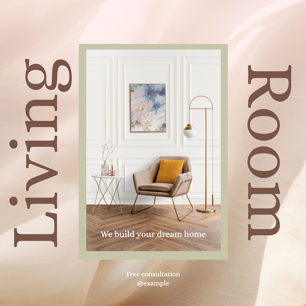 Living room Instagram post template