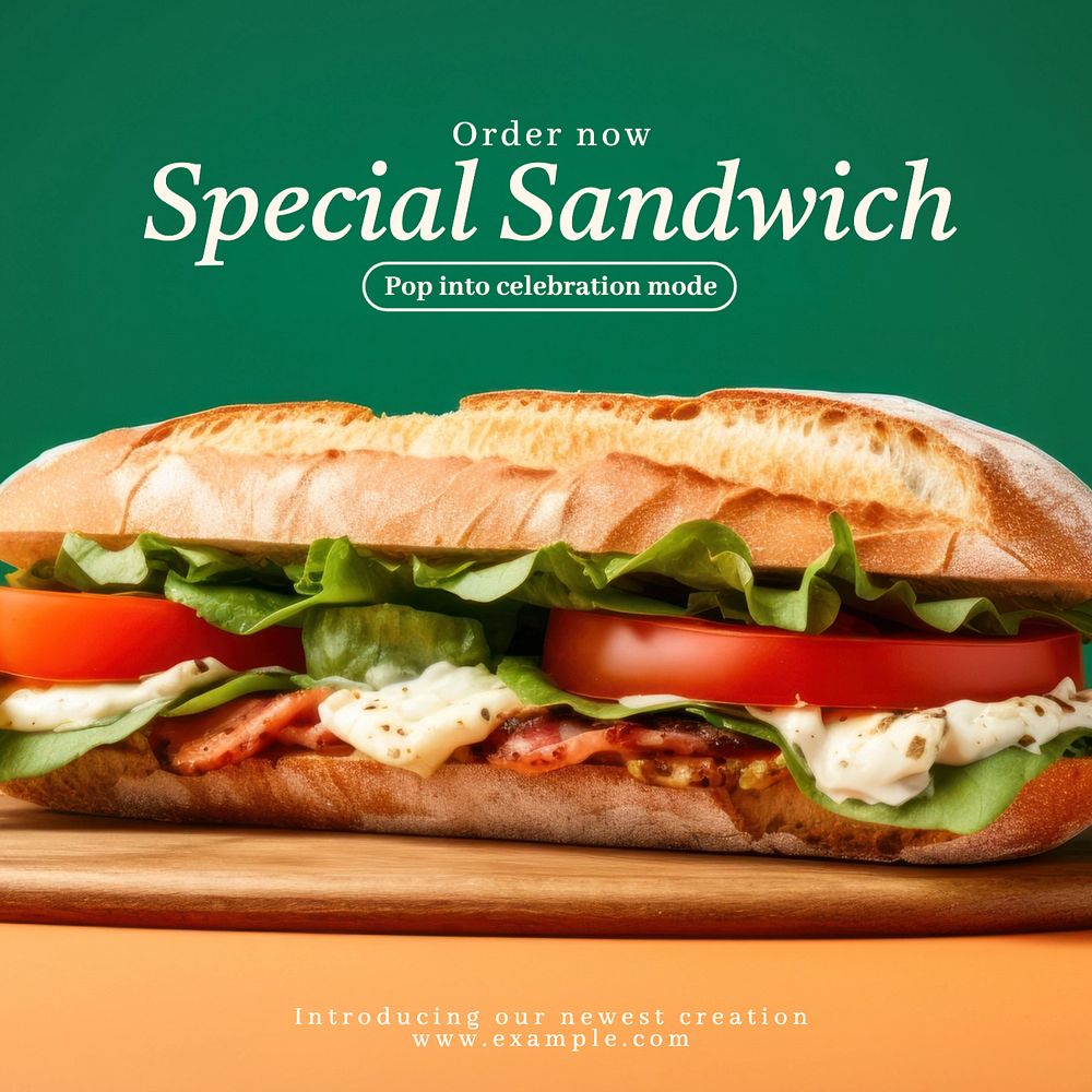 Special sandwich Instagram post template