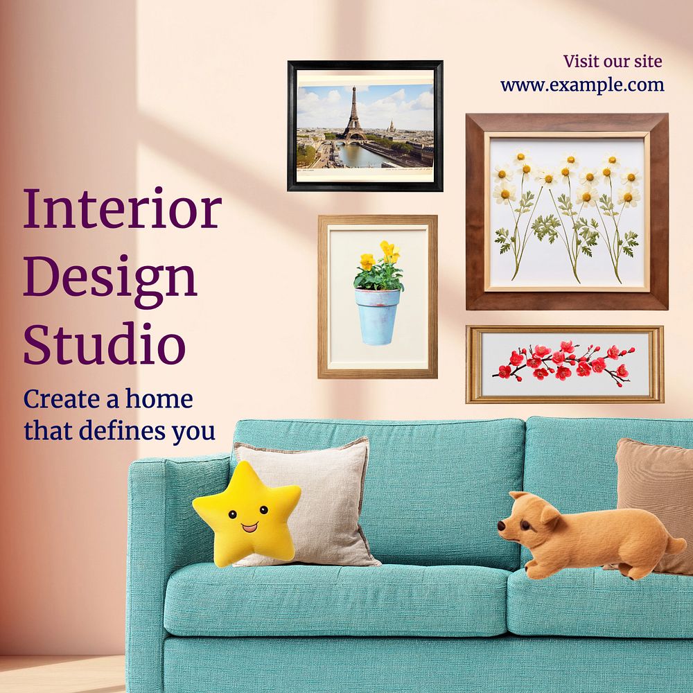 Interior design Instagram post template