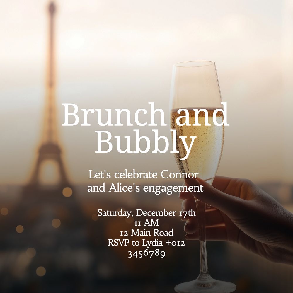 Brunch and bubbly Instagram post template