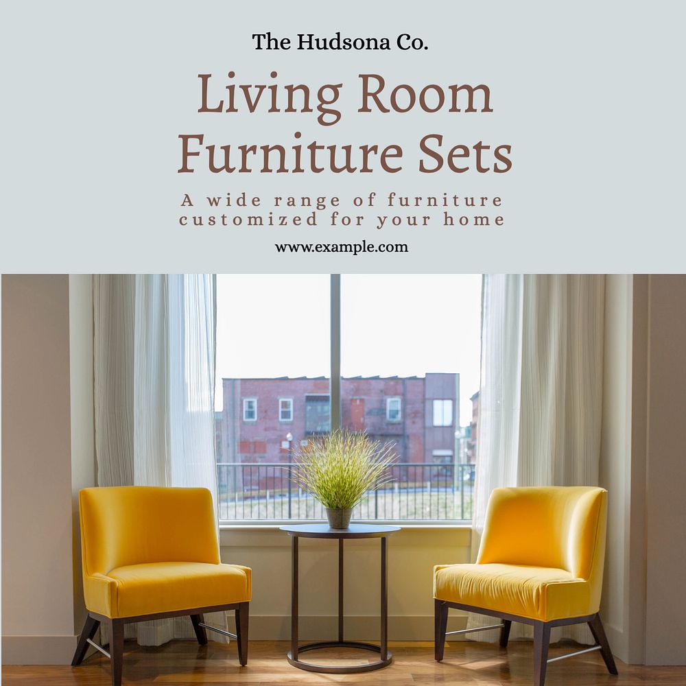 Living room furniture Instagram post template