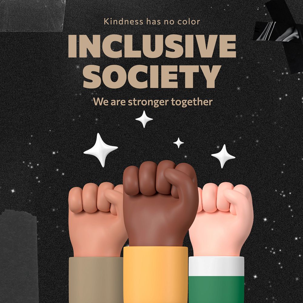 Inclusive society Instagram post template