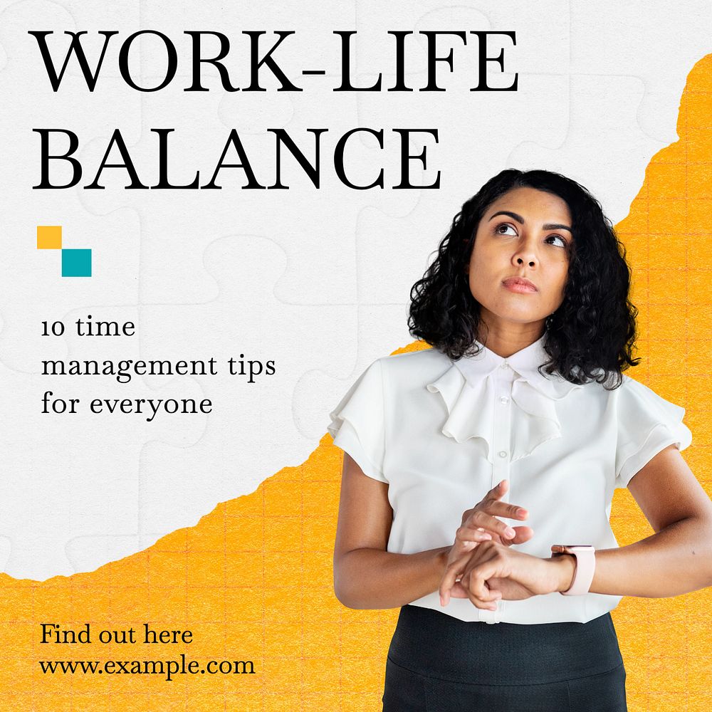 Work-life balance Instagram post template