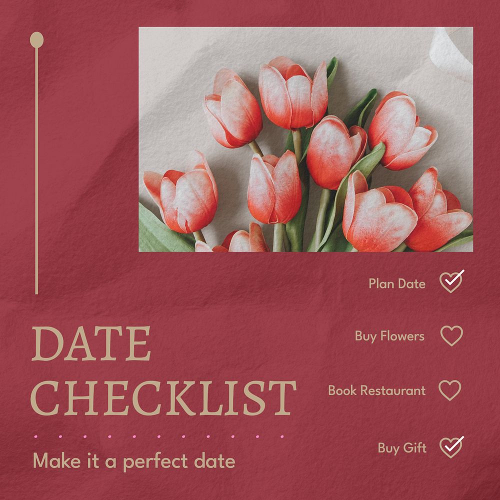 Date checklist Instagram post template