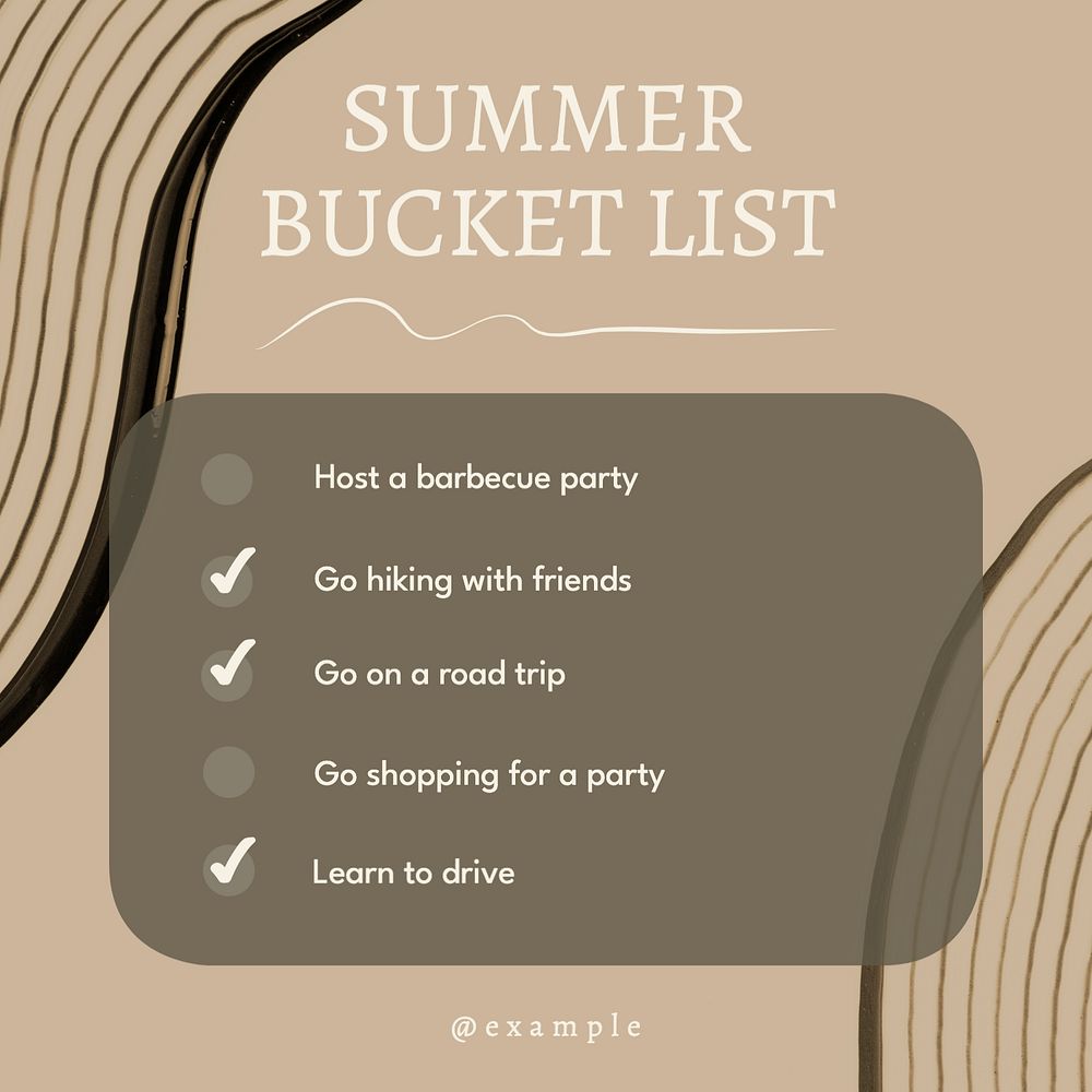 Summer bucket list Instagram post template