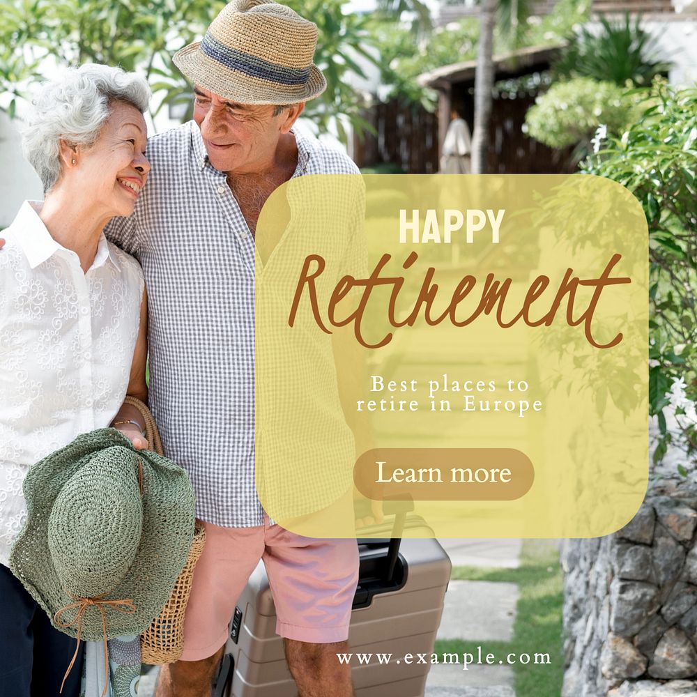 Happy retirement Instagram post template