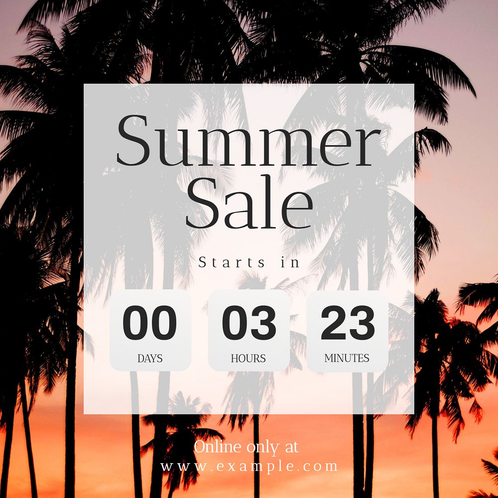 Summer sale Instagram post template