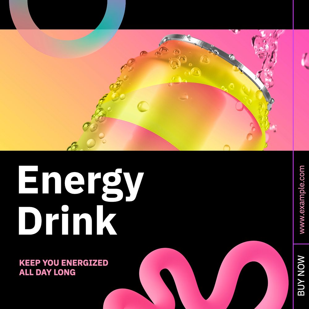 Energy drink Instagram post template