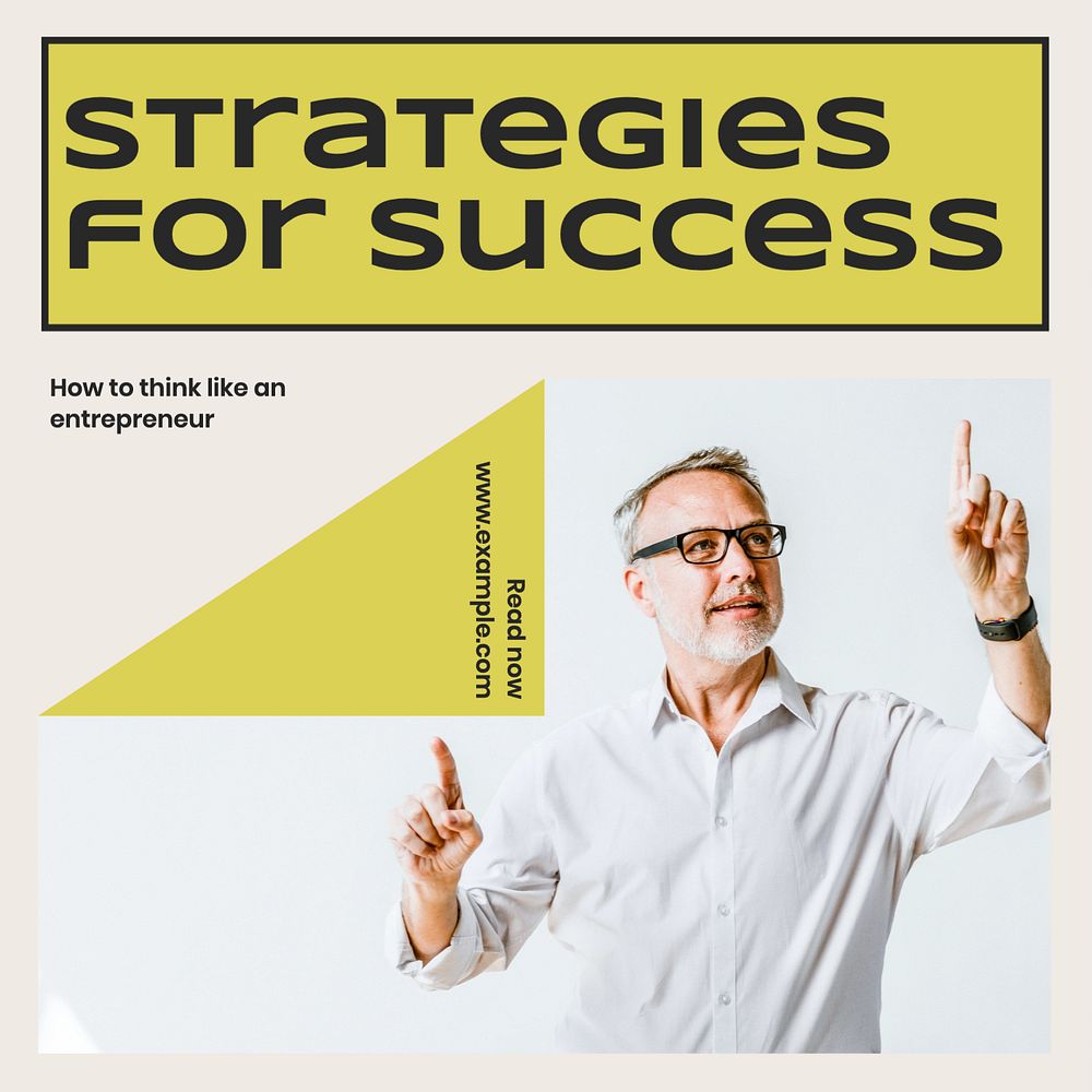 Strategies for success Instagram post template