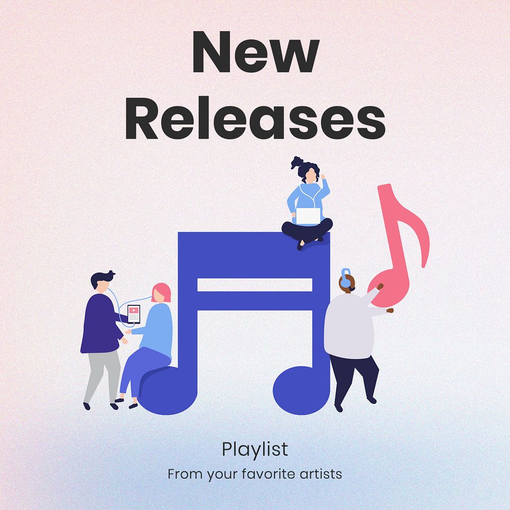 New releases playlist Instagram post template