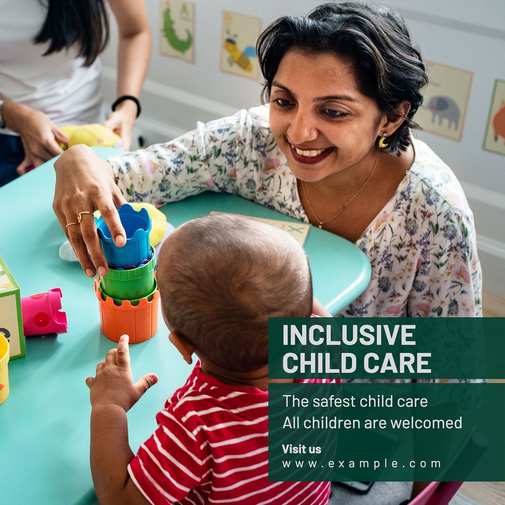 Inclusive child care Instagram post template