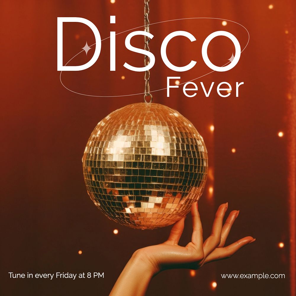 Disco fever Instagram post template