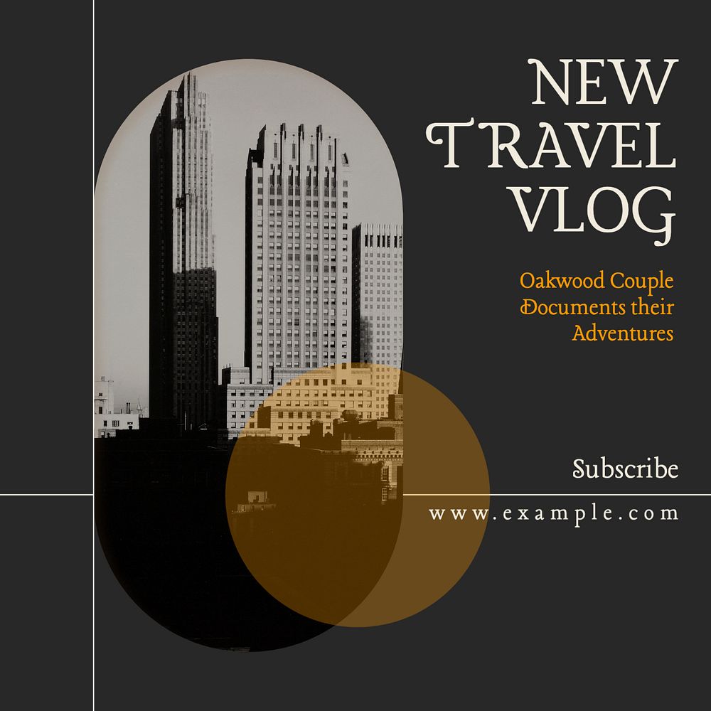 Travel blog Instagram post template