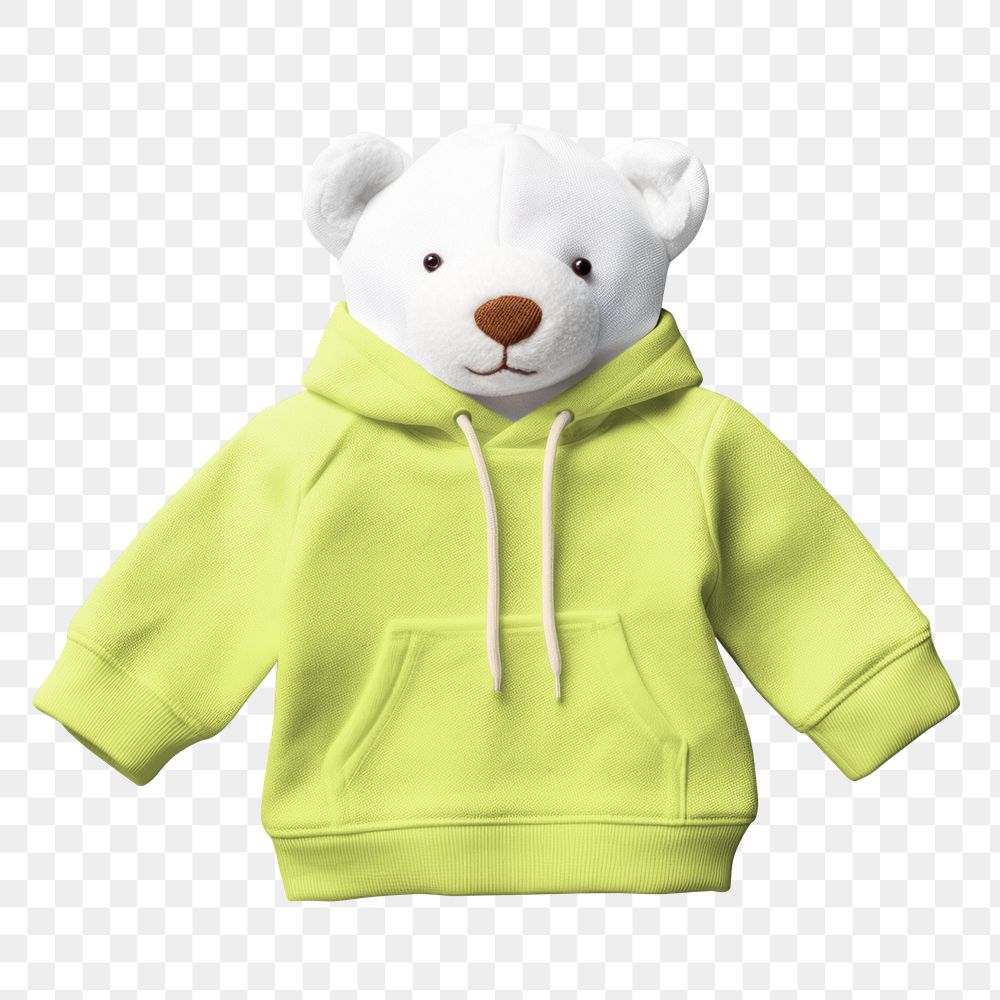 Kid's green hoodie png mockup, editable design