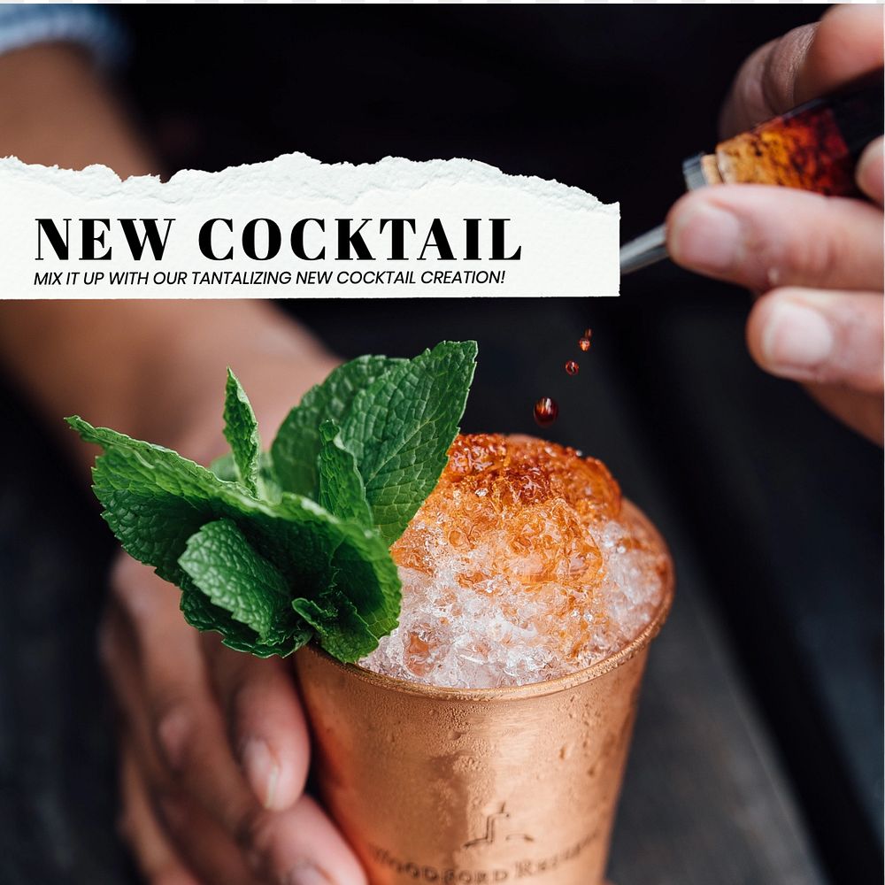 New cocktail Instagram post template