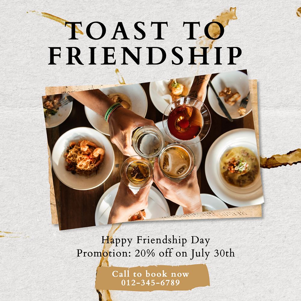 Toast to friendship Instagram post template