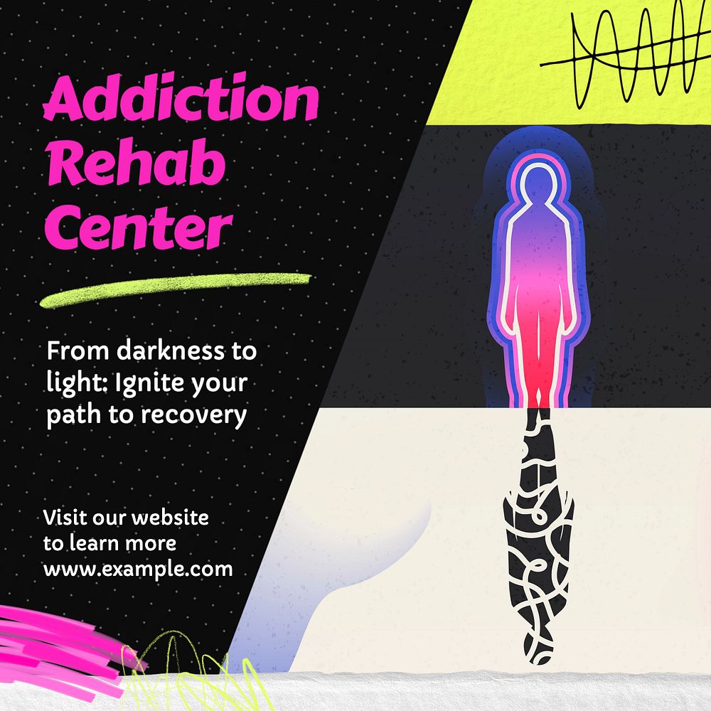 Addiction rehab Instagram post template