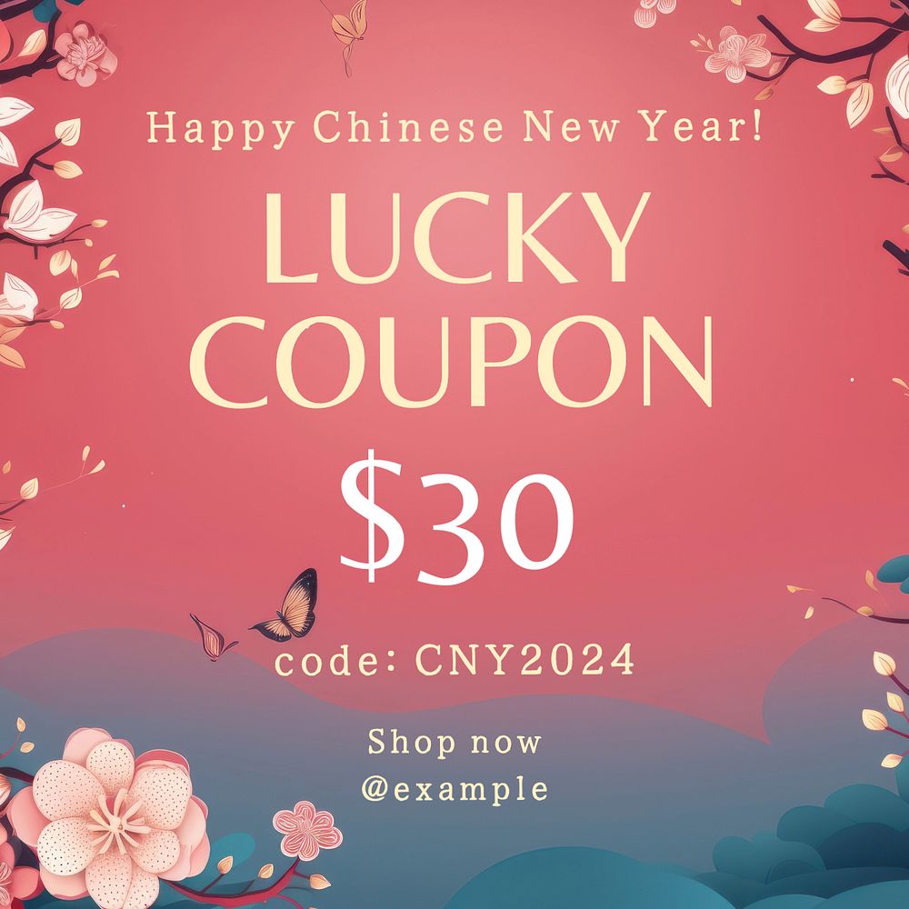 Lucky coupon Instagram post template | Premium Editable Template - rawpixel