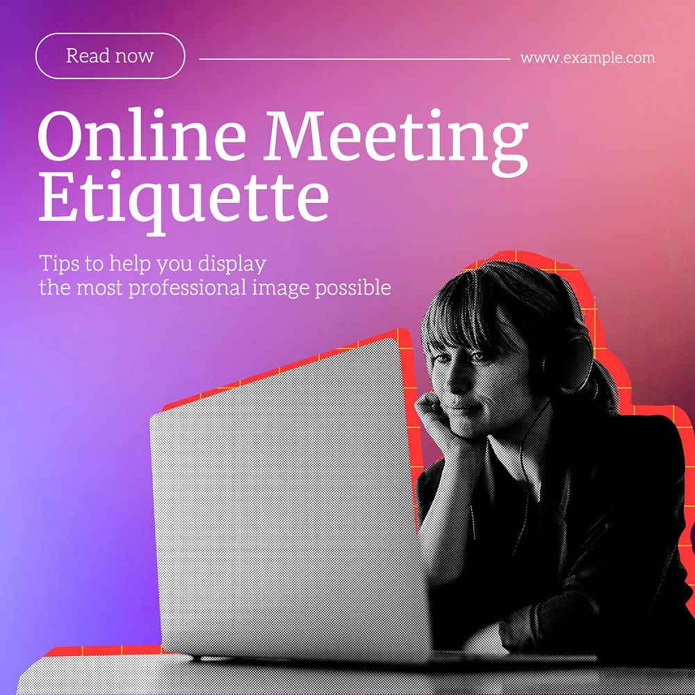 Online Meeting Etiquette Instagram Post Premium Editable Template