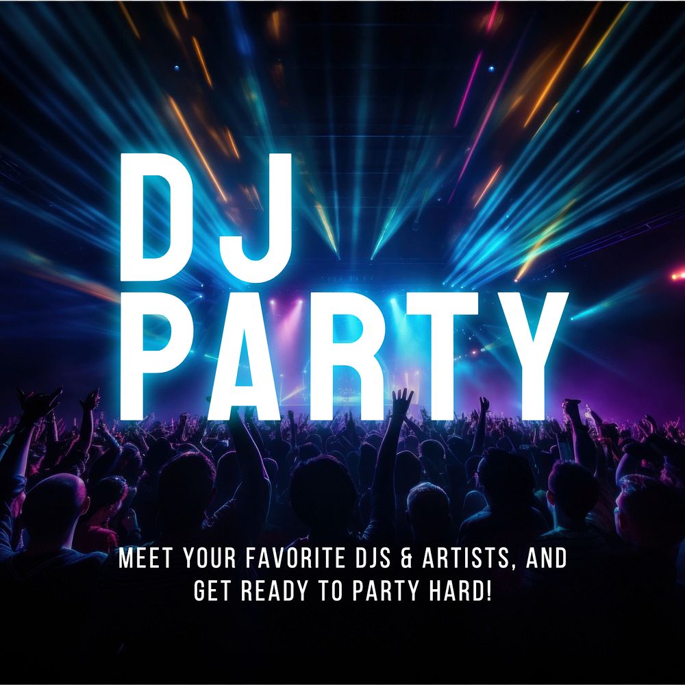 DJ party Instagram post template, editable design