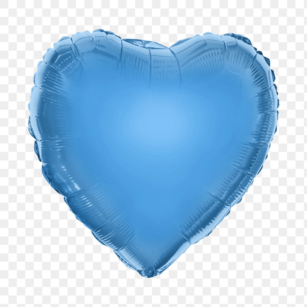 Blue heart balloon mockup element, customizable design