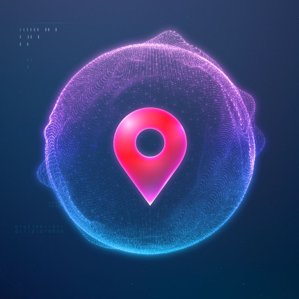 GPS tracking technology, editable location pin icon