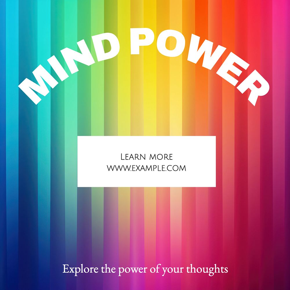 Mind power Instagram post template, editable text