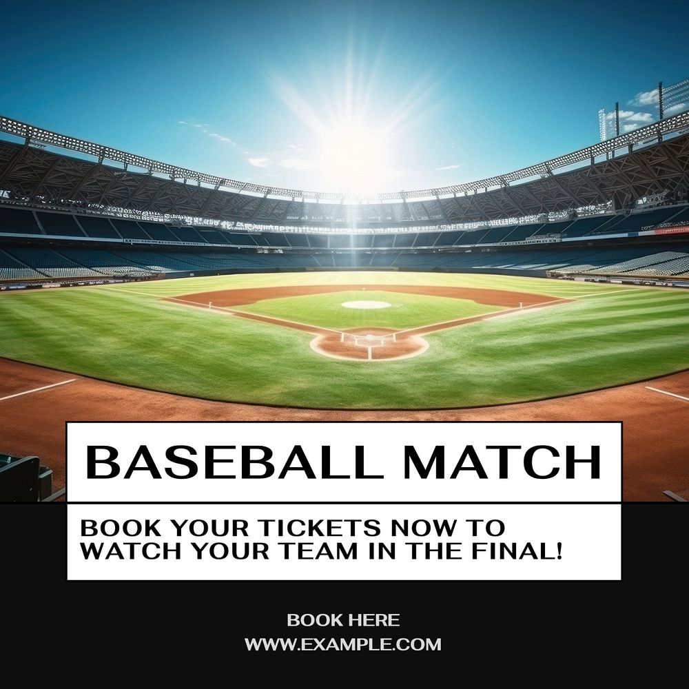 Baseball match Instagram post template, editable design