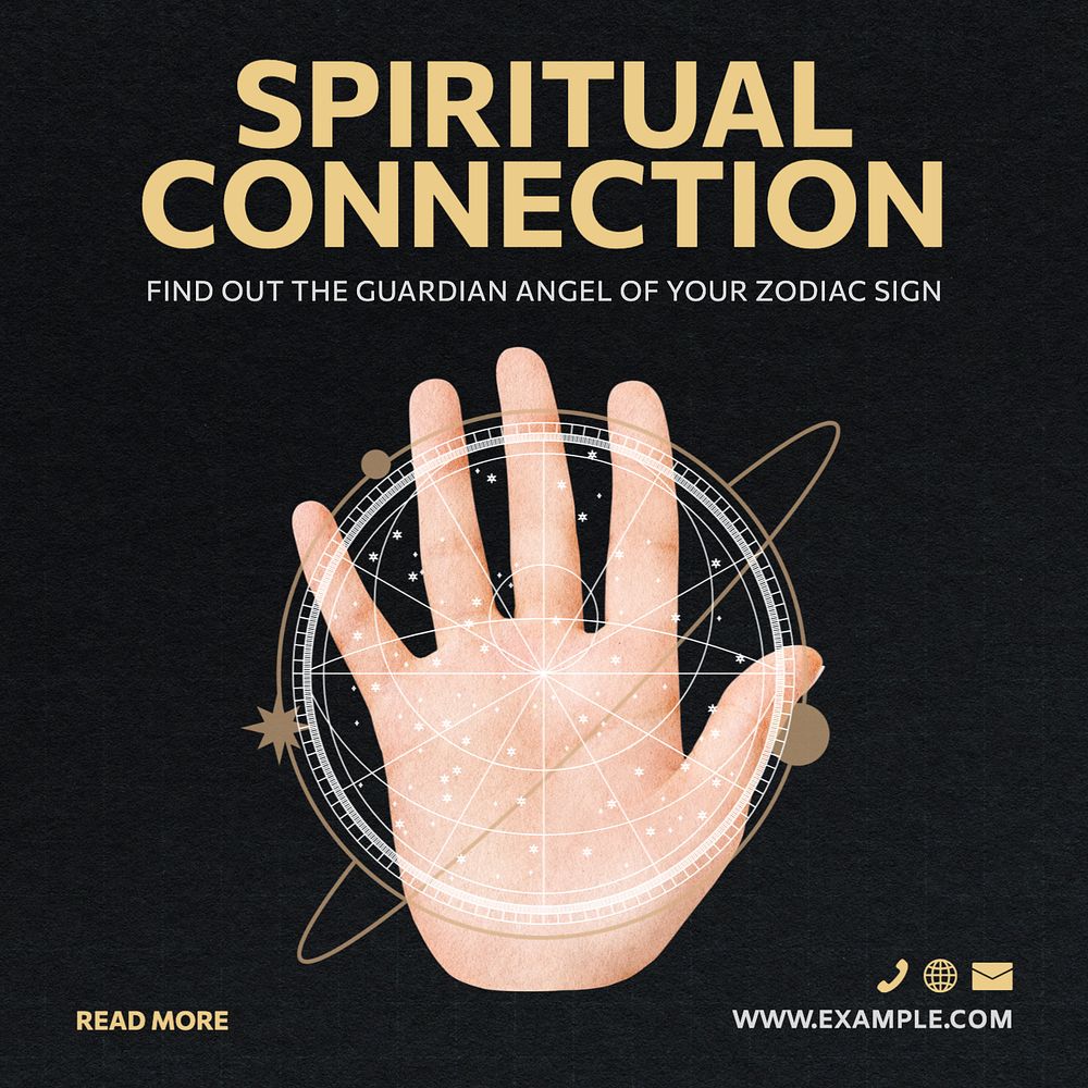 Spiritual connection Instagram post template, editable text