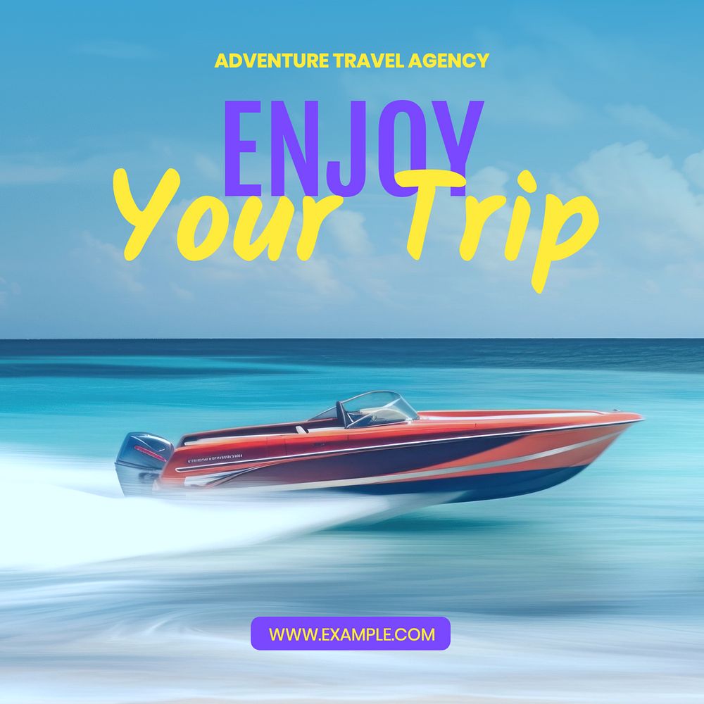 Enjoy your trip Instagram post template, editable text