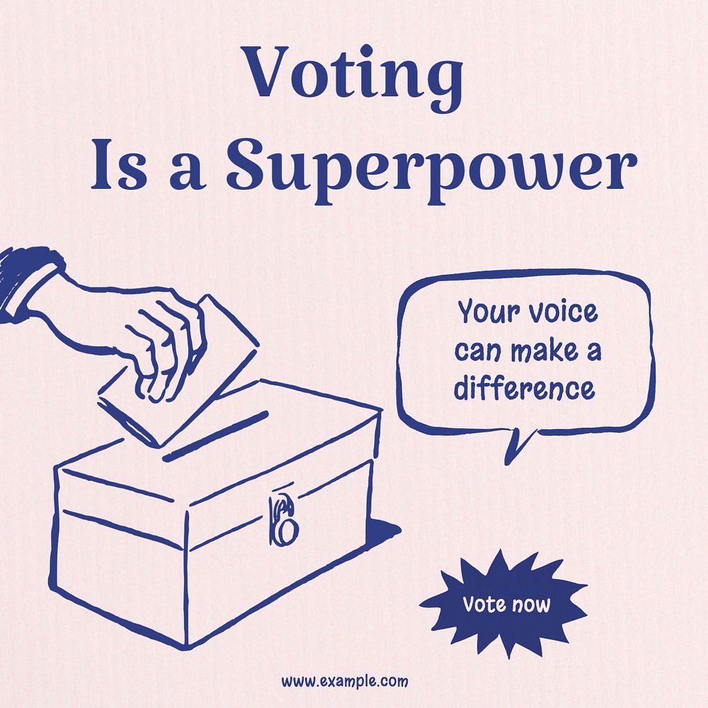 Voting power Instagram post template