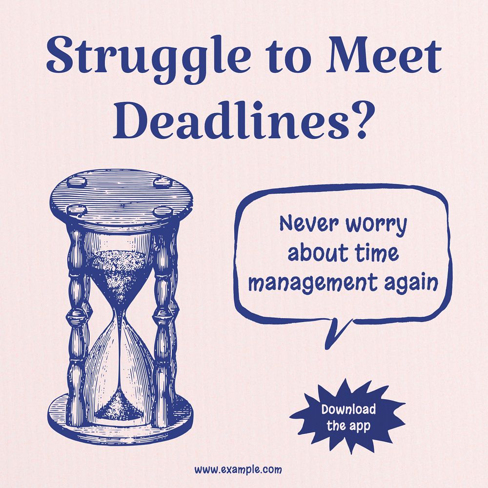 Time management app Instagram post template