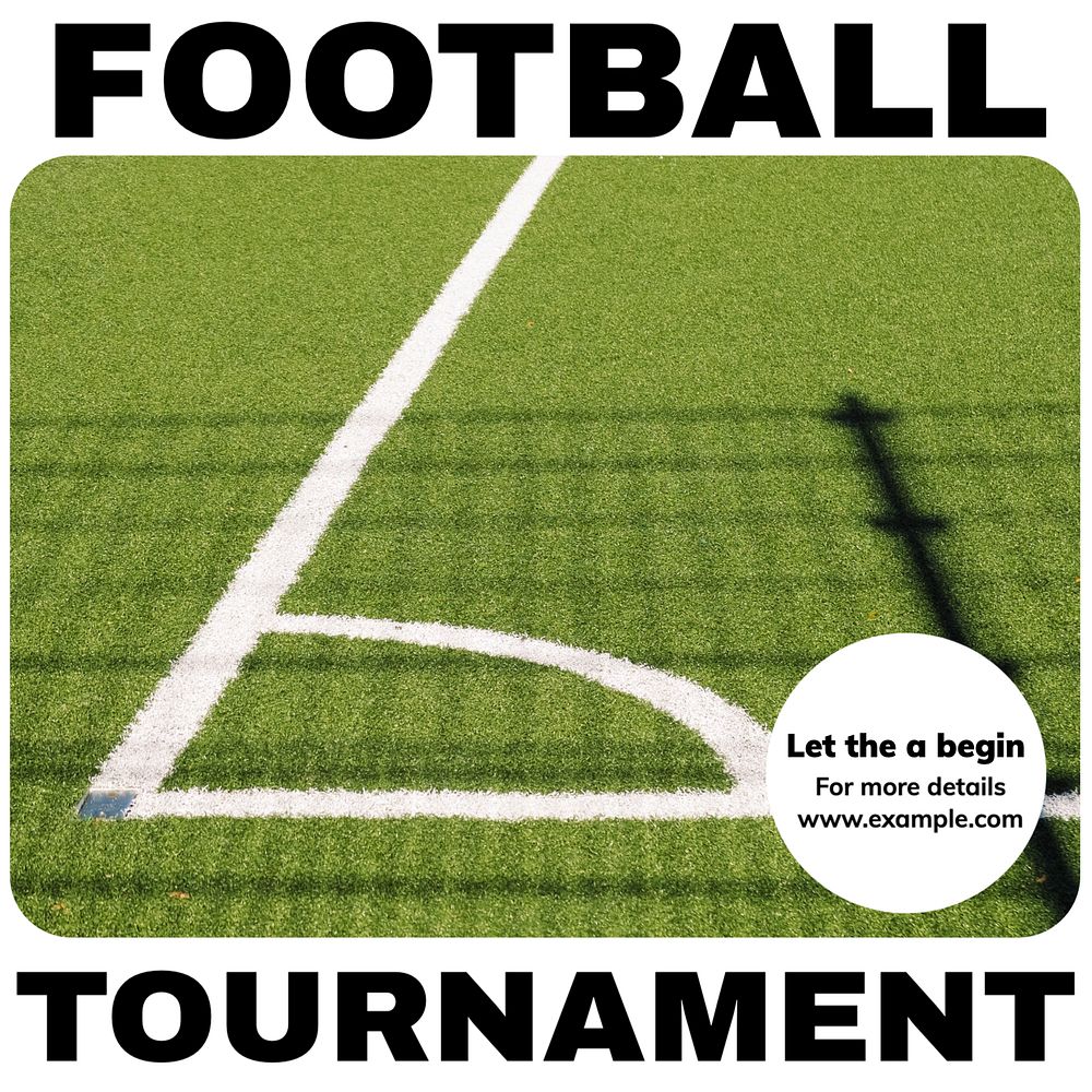 Football tournamentInstagram post template, editable text