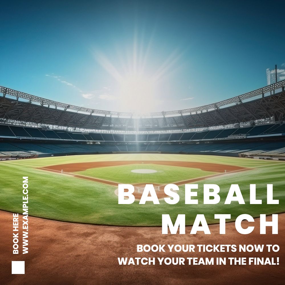 Baseball match Instagram post template, editable text