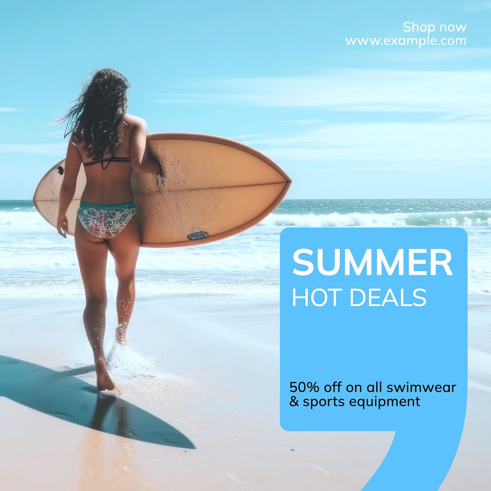 Summer sale Instagram post template, editable text