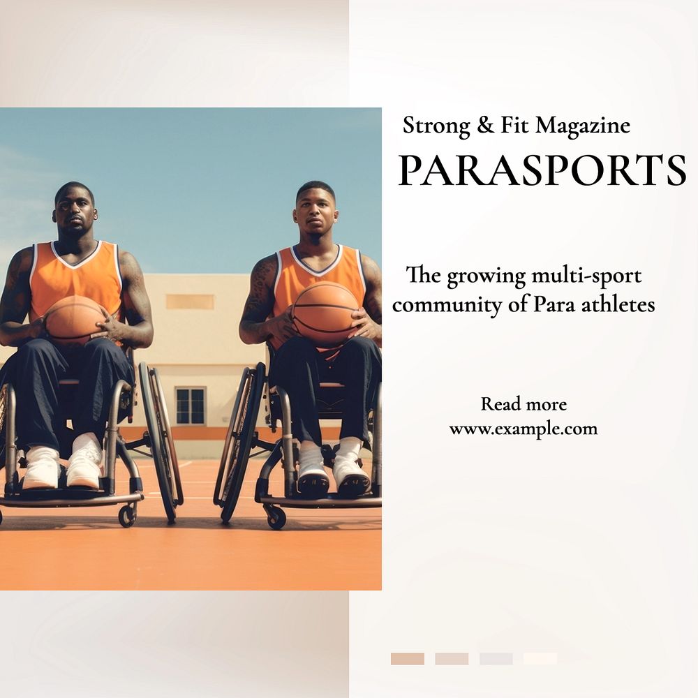 Parasports Instagram post template, editable text