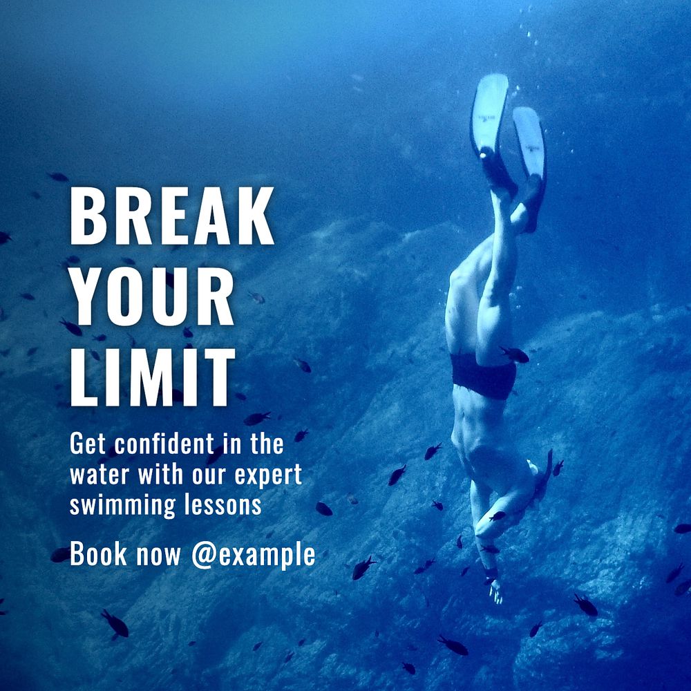 Break your limit Instagram post template, editable text